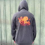 CTB Orange Octopus Zip-Up Hoodie